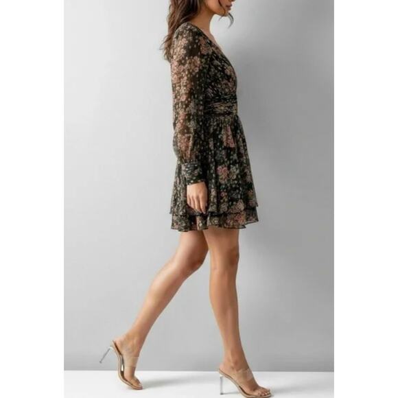 Free People ROCOCO SAND Jane Botta Floral Metallic Ruffle Romper M NWOT $365 - Picture 5 of 10